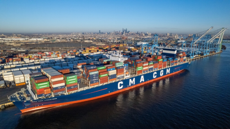 Philadelphia Port Welcomes the Largest Ship to Ever Call at the U.S East Coast